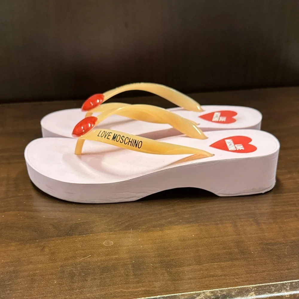 Love Moschino Women's Sandals with Red Heart Accent - Picture 2 of 6